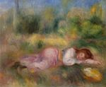 Ренуар Девушка растянувшись на траве 1890г